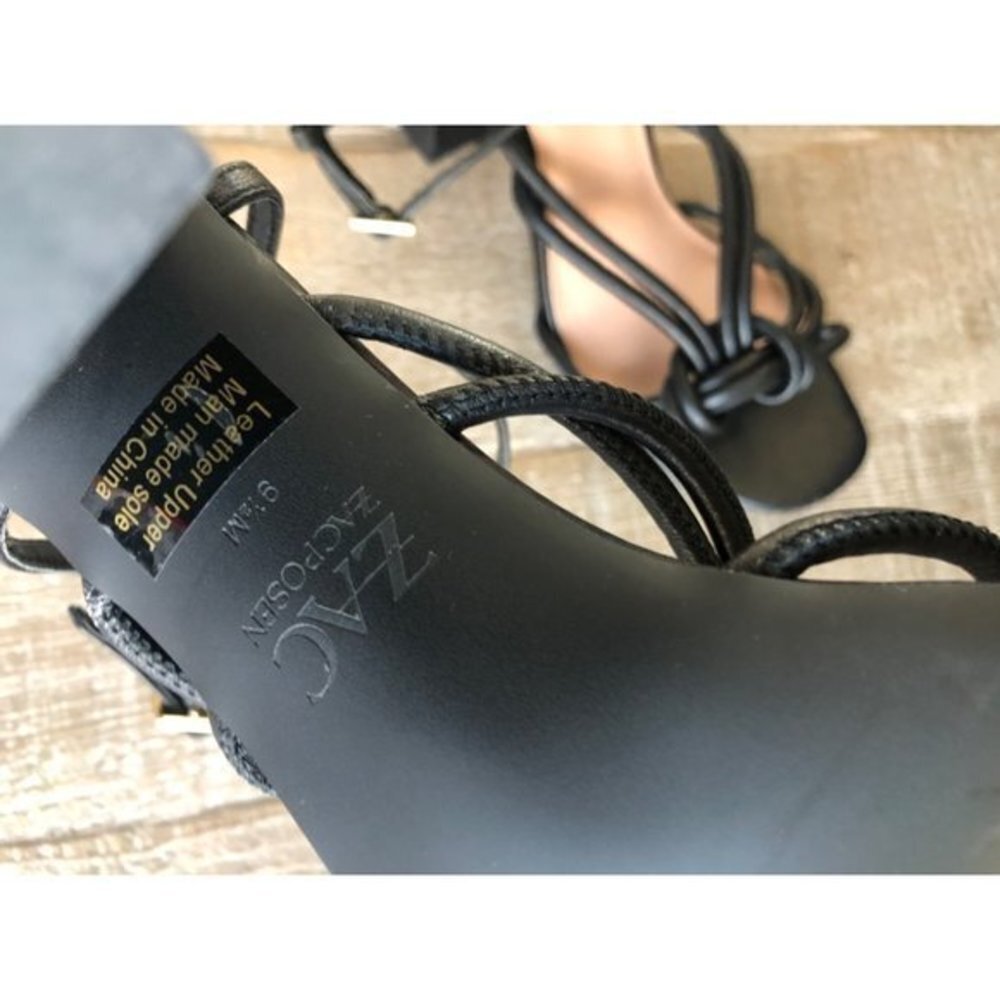 ZAC ZAC POSEN Yanni women black leather Sandal size 9.5 - Picture 9 of 11